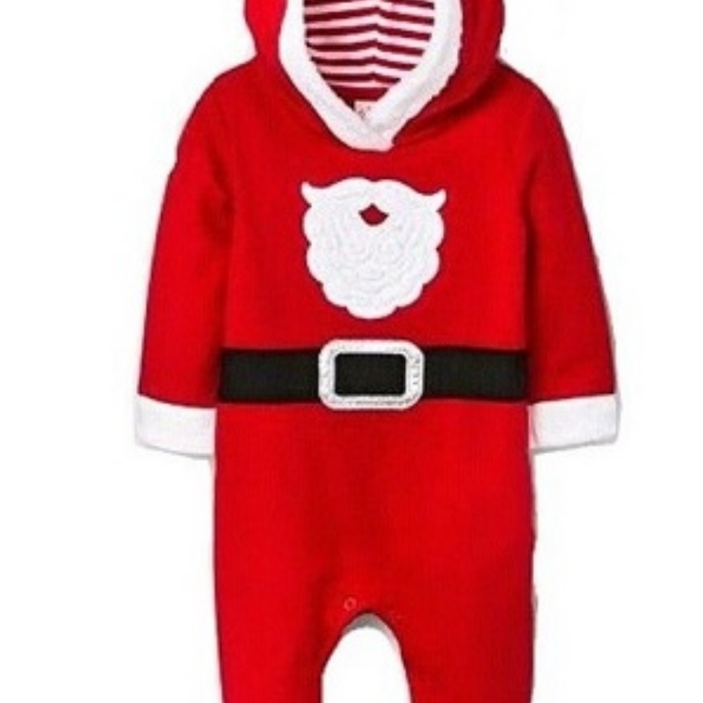 Infant boy Christmas Holiday Outfit 1PC Santa 0-3M - Picture 4 of 5